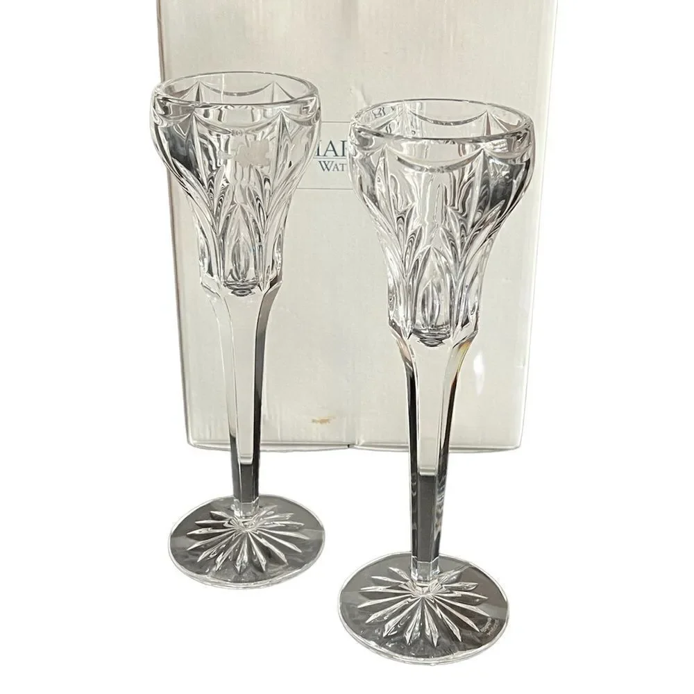 Marquis Waterford winter celebration crystal candle sticks nwt - Picture 1 of 10